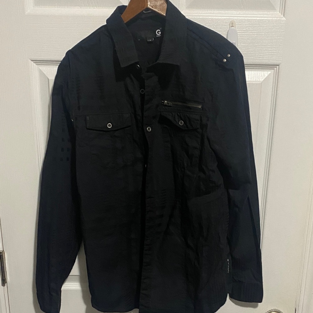 G by Guess Men's Black Casual Button Down Shirt